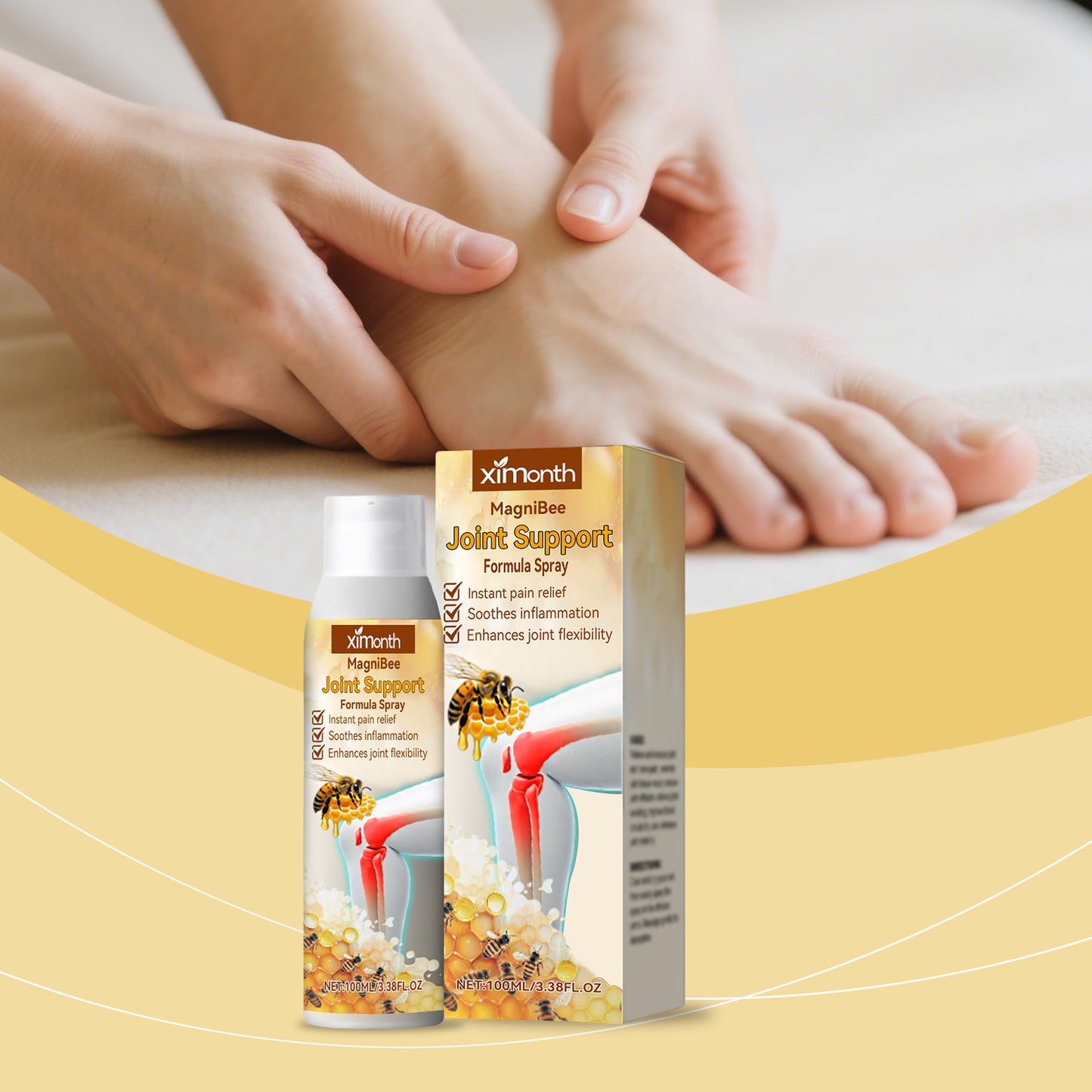 XIMONTH Bee Venom Joint Care Spray - Gentle Care and Daily Maintenance Spray for Body Joints and Muscles Super value single pack-FDC
