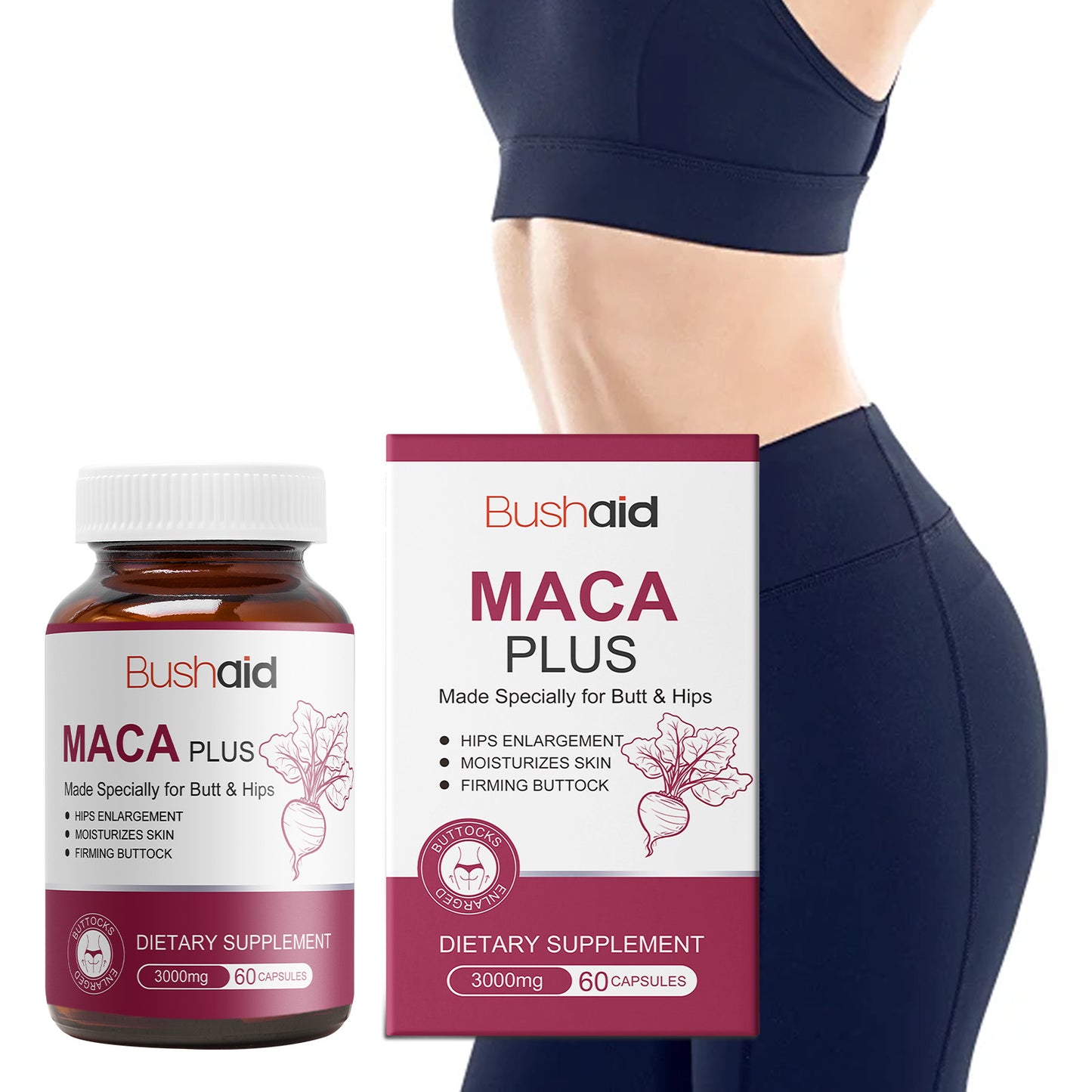 Maca Buttocks Capsules Gentle ingredients for daily moisturizing and firming of body skin Buttocks care capsules