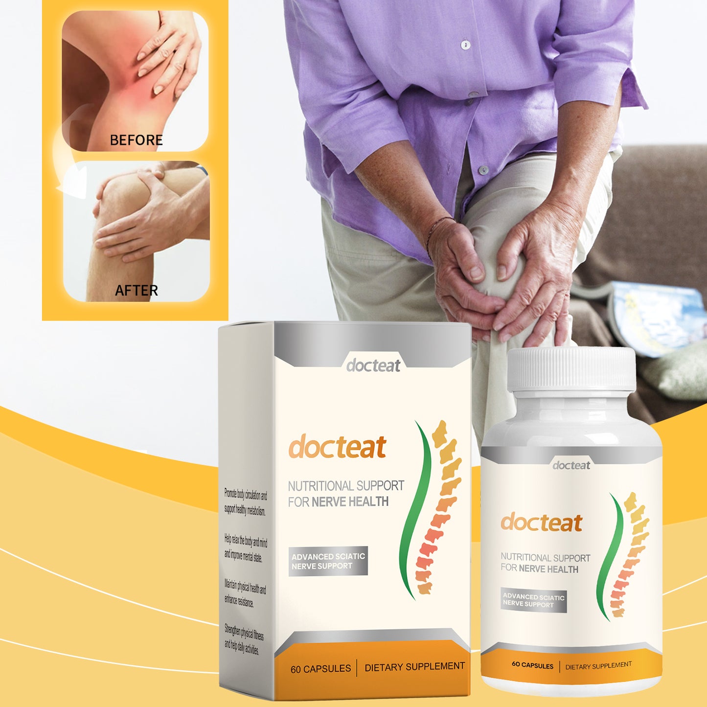 Body Relief Capsules Effectively relieve and improve joint discomfort Daily body massage care