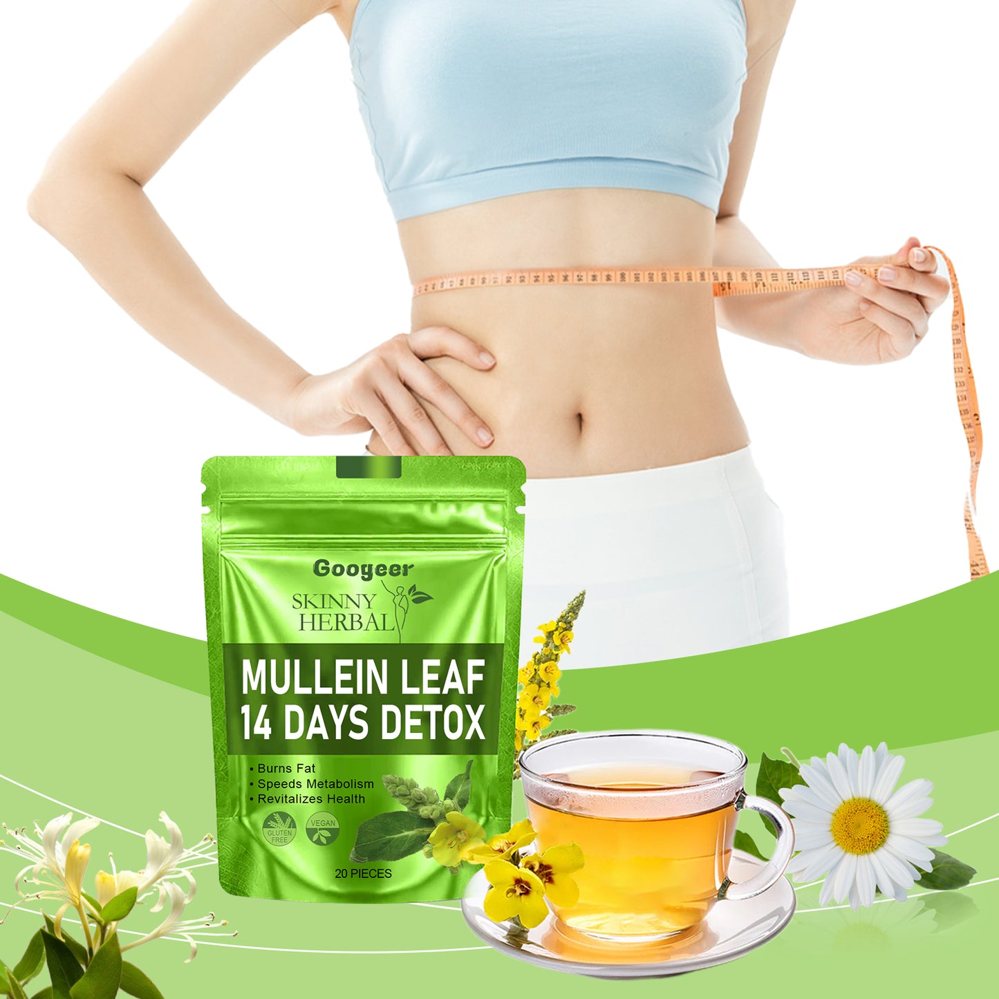 Detoxifying, slimming, and firming tea Herbal tea bags Body treatment