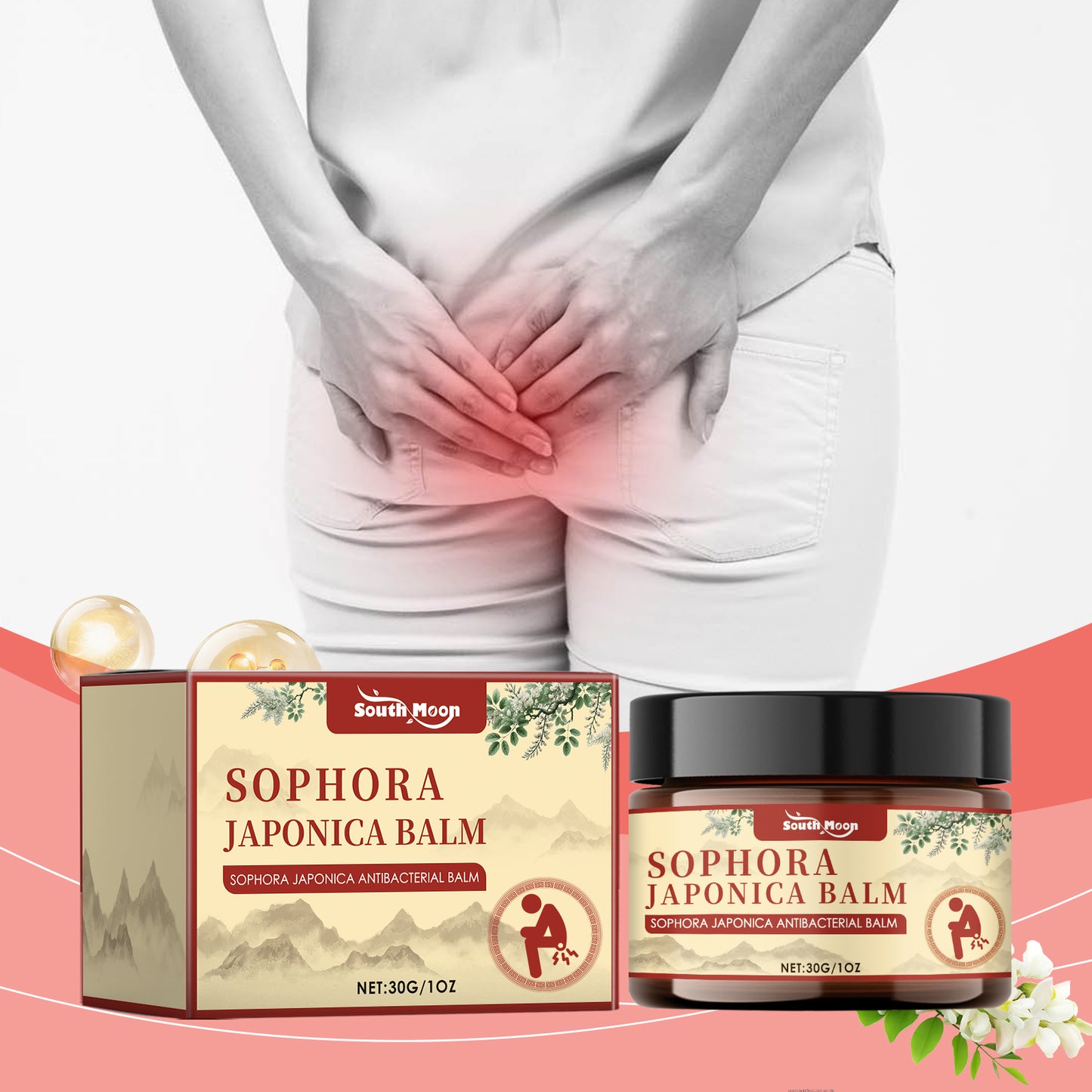 South Moon Hemorrhoid Ointment for Repairing swelling and itching of the anus, eliminating the inner and outer mixed moles, and relieving pain 1 pcs-ZLL