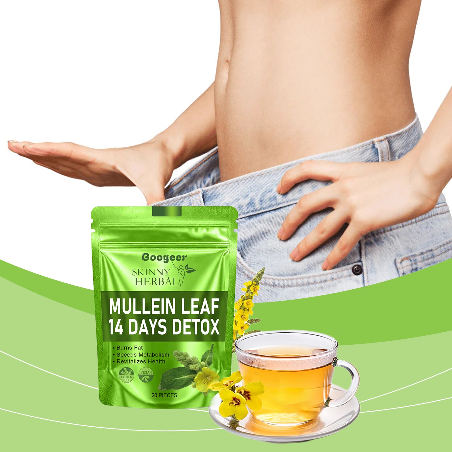 Detoxifying, slimming, and firming tea Herbal tea bags Body treatment