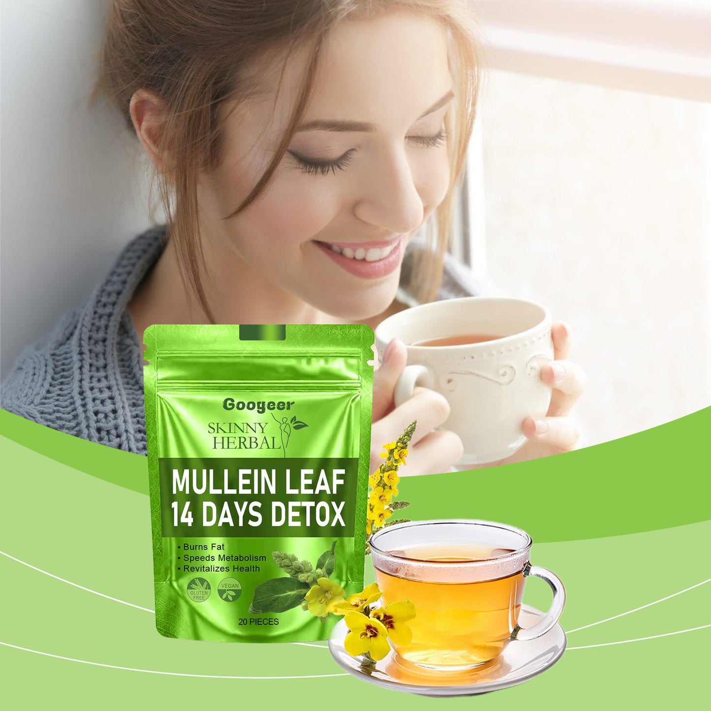 Detoxifying, slimming, and firming tea Herbal tea bags Body treatment