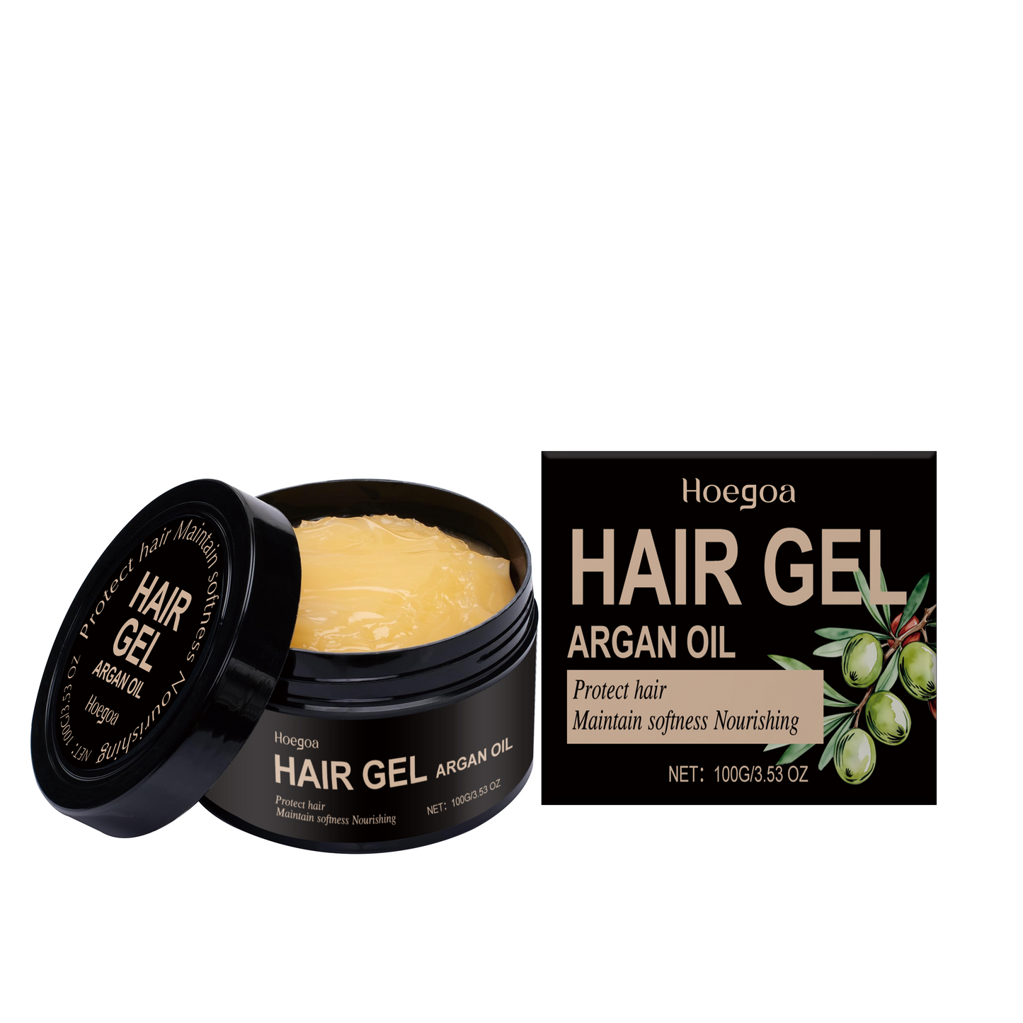 Hoegoa Argan Oil Styling Gel Tames hair for a glossy finish Works on curls and straight hair-YAO