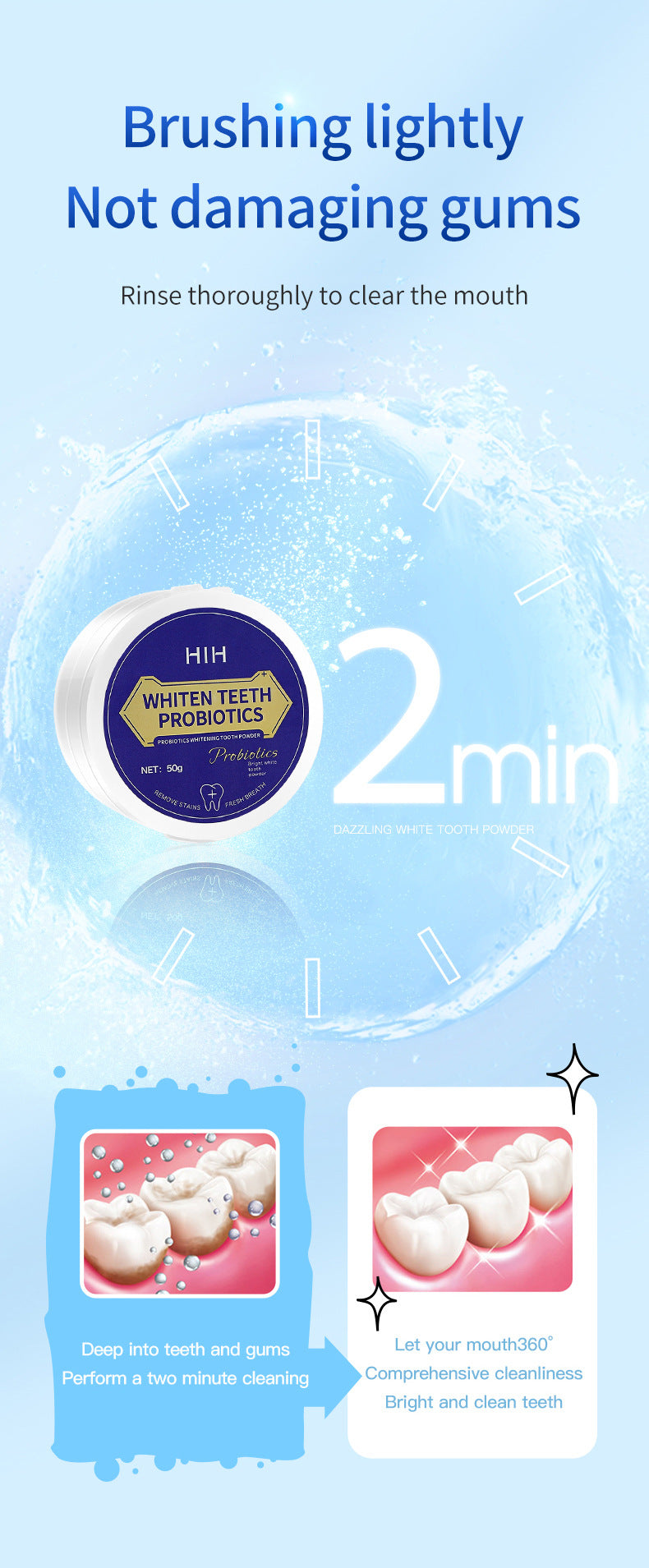 Probiotic Brighten Quick Whitening Tooth powder-BX