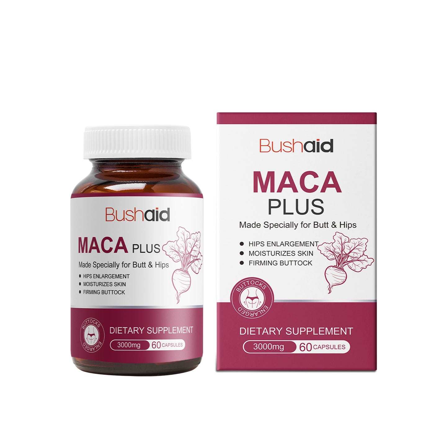 Maca Buttocks Capsules Gentle ingredients for daily moisturizing and firming of body skin Buttocks care capsules